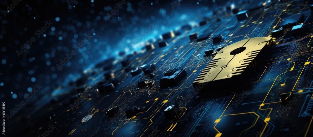 Poster ukraines cyber security focuses on protecting data on digital platforms using safety systems represe