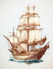 DreamShaper_v7_Caravel_Sailing_on_the_Waves_A_historic_caravel_1.