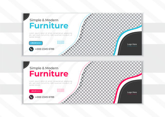 Creative modern facebook cover design template whit 2colors