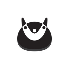 cat or penguin cute logo icon design illustration.