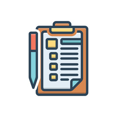 Fototapeta premium Color illustration icon for register 