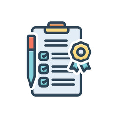 Color illustration  icon for compliance 