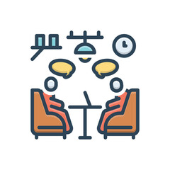 Color illustration  icon for discussed 