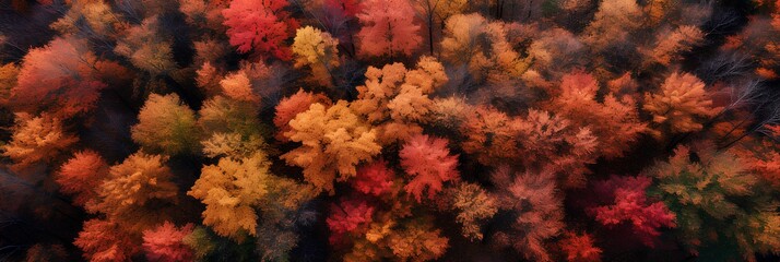 Fototapeta na wymiar autumn forest_ Generative AI