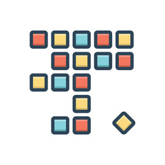 Color illustration  icon for scrabble 