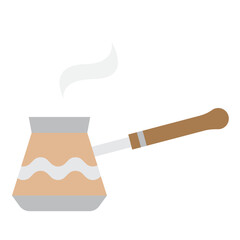 Illustration of Traditional Turkish Coffee design Flat Icon