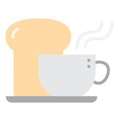 Illustration of Coffee and Pastry design Flat Icon