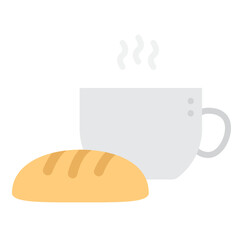 Illustration of Coffee and Pastry design Flat Icon