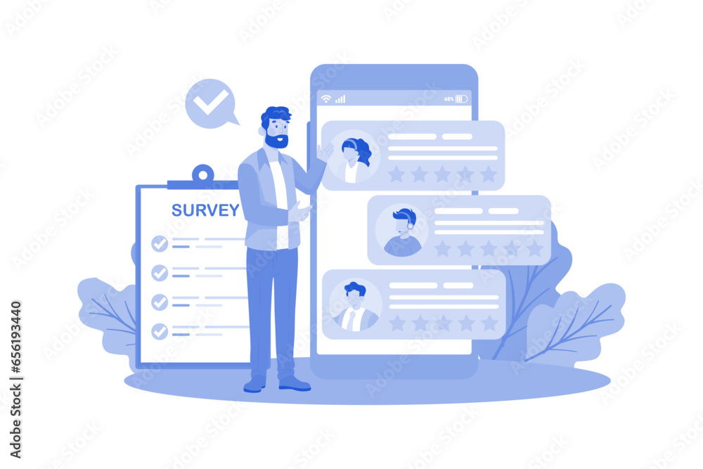 Wall mural Companies conduct online surveys for customer feedback.