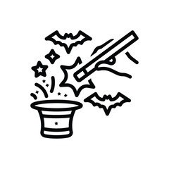 Black line icon for trick 