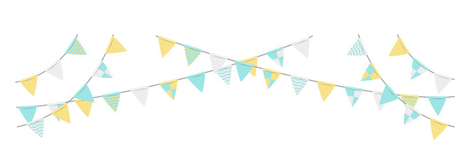 Bunting garland (pennant flags) decoration illustration