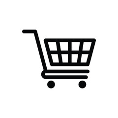 Shopping cart icon vector black. Shopping cart icon. Shopping cart. Business icon. - obrazy, fototapety, plakaty