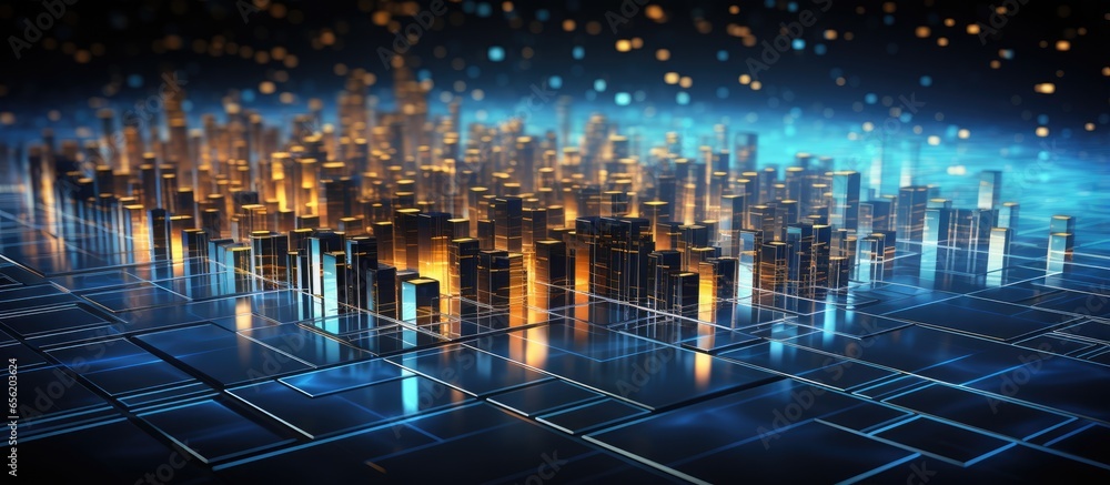 Poster digital technology and science utilized for and big data visualization