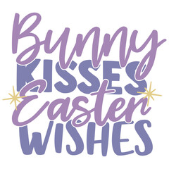 Bunny Kisses Easter Wishes - Easter Illustration