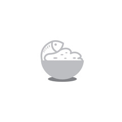 fish rice logo abstract bowl design vector illustration