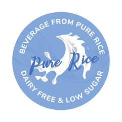 Beverage from pure rice, dairy free and low sugar