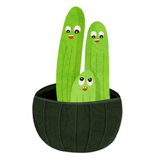Cute Cactus family