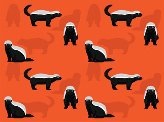 Animal Honey Badger Cartoon Seamless Wallpaper Background