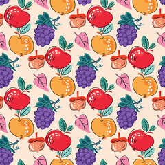 Happy Thanksgiving day - template autumn festive  seamless pattern  for poster, banner,  greeting card  Vector cute ornament  illustration