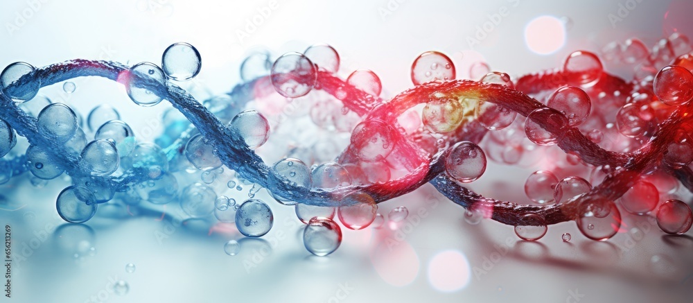 Poster macro image of paper with dna fingerprint data