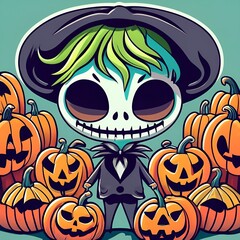 Fototapeta na wymiar Halloween Sticker Design , Midjourney