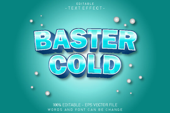 Baster cold editable text effect 3 d emboss style Design