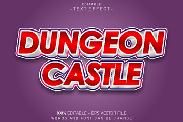 Dungeon castle editable text effect 3 d emboss style Design