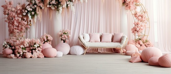 Festive interior decor for a wedding