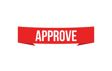 Approve red vector banner illustration isolated on white background