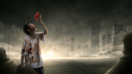 Scary zombie. Halloween concept