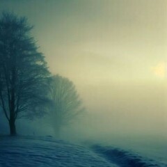 winter with fog