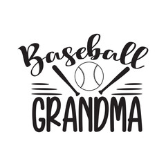 Baseball Grandma Vector Design on White Background
