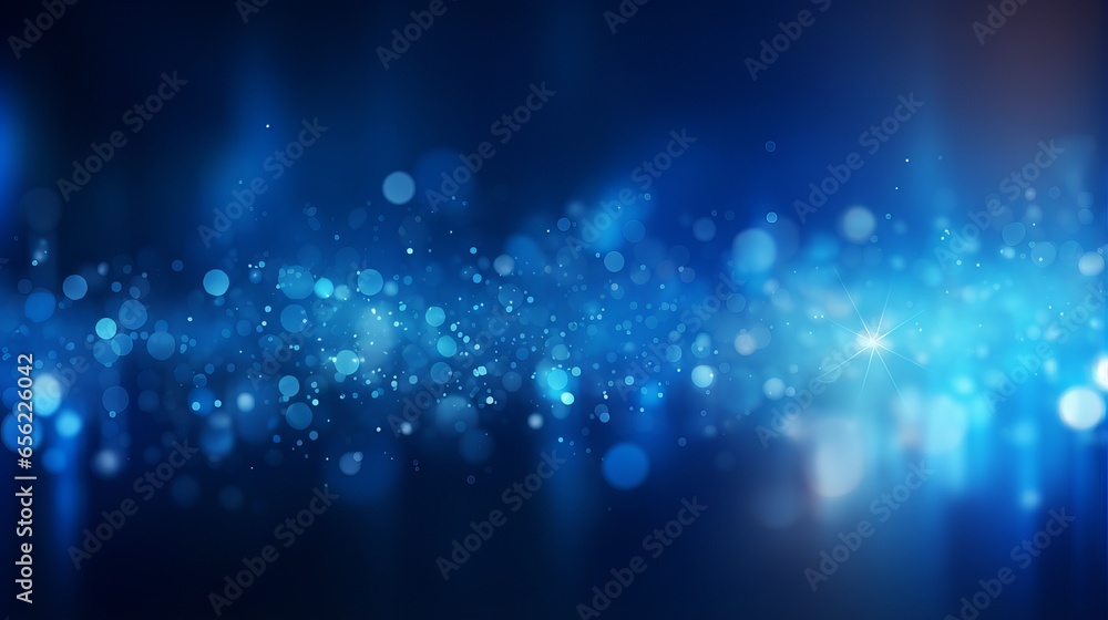 Poster abstract blue bokeh background banner with futuristic data technology concept