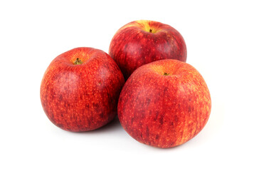 Fototapeta na wymiar Three red apples isolated on white