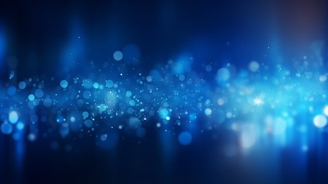Abstract blue bokeh background banner with futuristic data technology concept