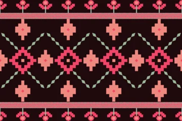 Fotobehang Boho Tribal ethnic vector background.Abstract ethnic pattern design for wallpaper or texture.Ikat geometric folklore ornament.Colorful geometric embroidery for fabric,carpet,clothing.