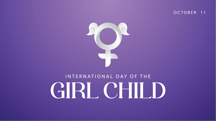 International day of the girl child background illustration. Commemorating the day of the girl child on October 11. Suitable for banners, greeting cards, web, social media etc