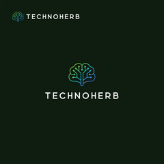 Creative Green Technology Tree Logo