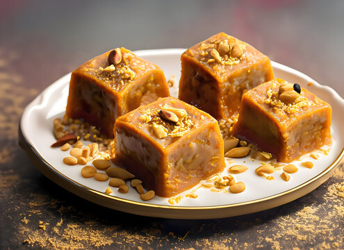Traditionally pakistan desert multani sohan halwa portrait 