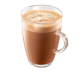 Cappucino drink In Transparent Glass. Cappucino in the glass transparent background. Pro PNG