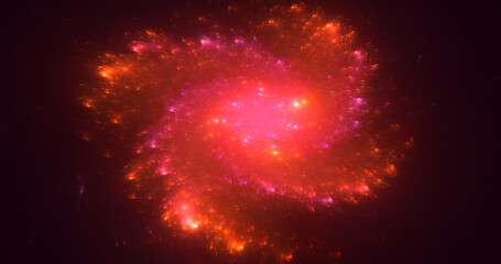 3D manual rendering abstract colorful fractal light background