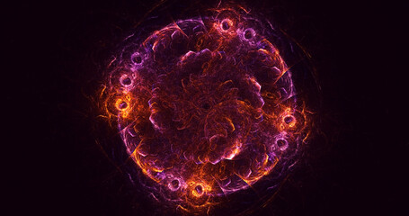 3D manual rendering abstract round light background