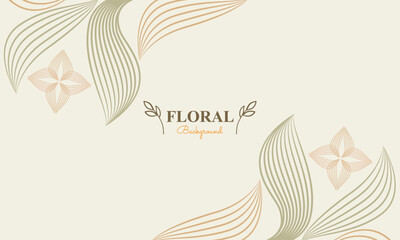 Fototapeta na wymiar natural floral background with abstract natural shape, leaf and floral ornament in soft color style