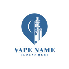 Vape with Point logo design concept vector. Vaping illustration design
