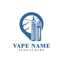 Vape with Point logo design concept vector. Vaping illustration design