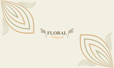 floral background with abstract natural shape, leaf and floral ornament in soft pastel color style