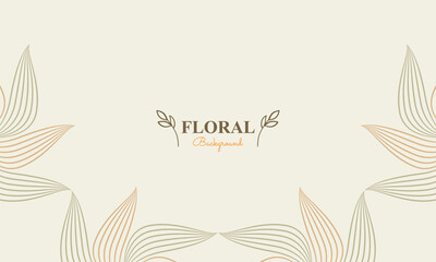 Fototapeta na wymiar natural floral background with abstract natural shape, leaf and floral ornament in soft color style