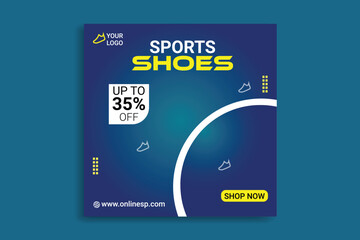 sports shoes social media design, web banner, shopping 