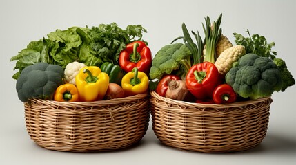 Healthy of Fresh Vegetables: a farmer a basket of freshly harvested vegetables. The vibrant assortment of broccoli, tomatoes, and other vegetables, the healthy and organic nature of the produce.