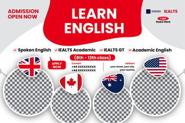 English Lagnuage Learning Banner Design